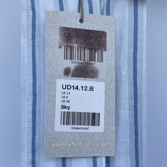 POETRY STRIPE BUTTON THROUGH SHIRT SIZE 8 - Picture 9 of 14